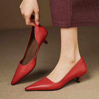 Arlette | Cuir Escarpins à Talon Kitten
