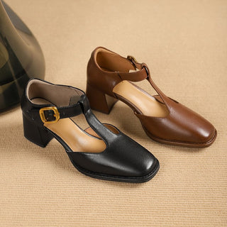 Marcele | T-Riemen Cuir Escarpins