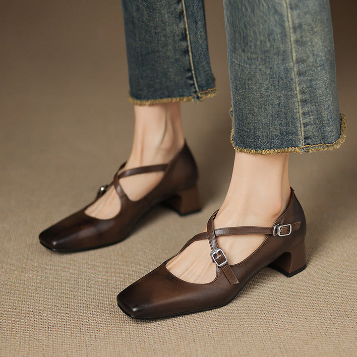 Béatrice | Leder Kitten Heels