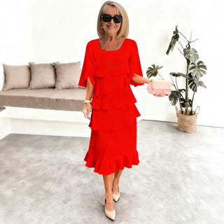 Anna | Robe Midi Élégante À Volants