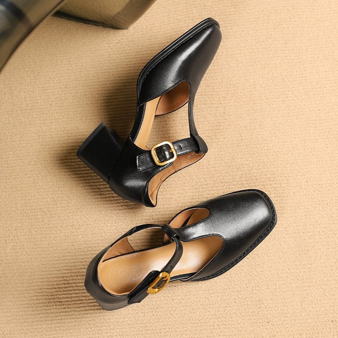 Marcele | T-Riemen Cuir Escarpins