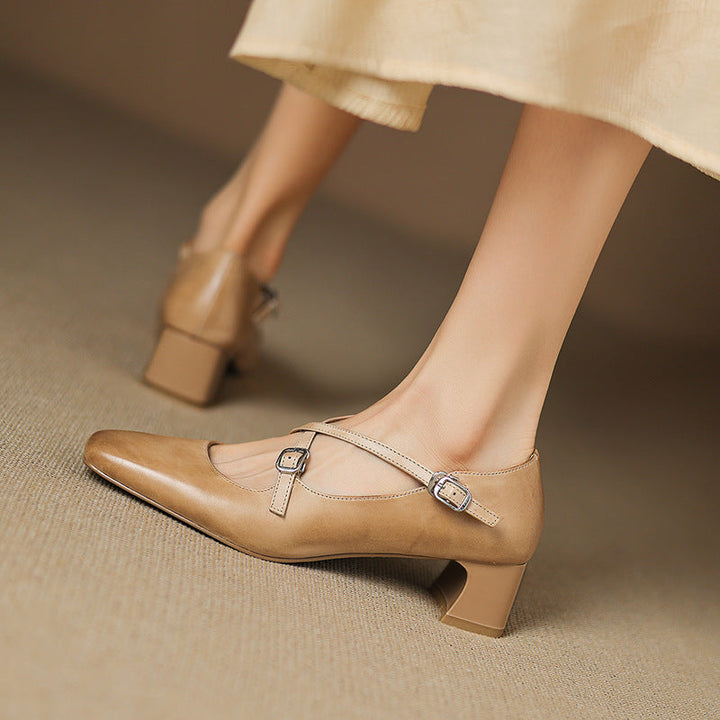 Béatrice | Leder Kitten Heels