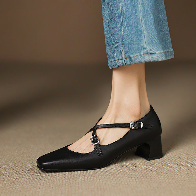 Béatrice | Leder Kitten Heels