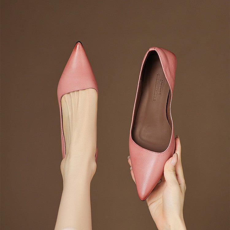 Arlette | Cuir Escarpins à Talon Kitten