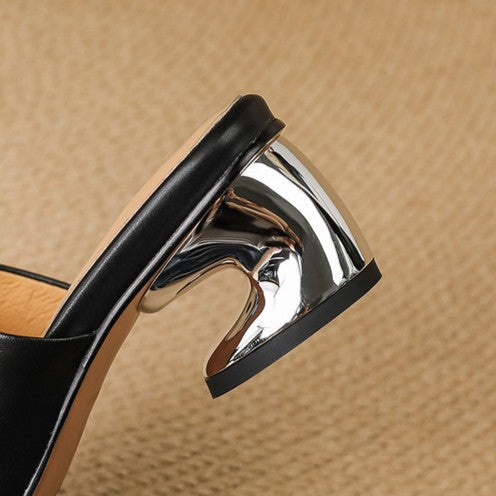 Agnès | Mules à talons en cuir