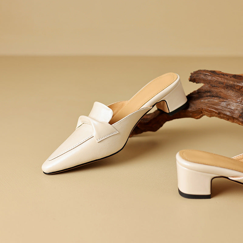 Anaïs | Mules en cuir à bout pointu