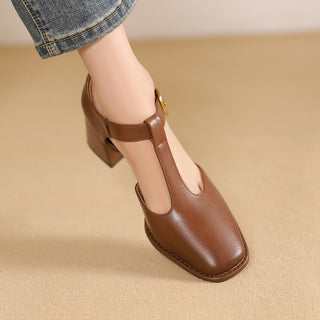 Marcele | T-Riemen Cuir Escarpins
