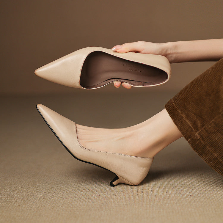 Arlette | Cuir Escarpins à Talon Kitten