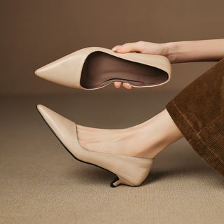Arlette | Cuir Escarpins à Talon Kitten