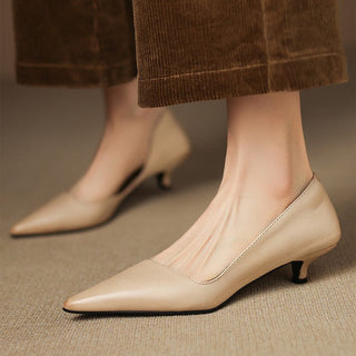 Arlette | Cuir Escarpins à Talon Kitten