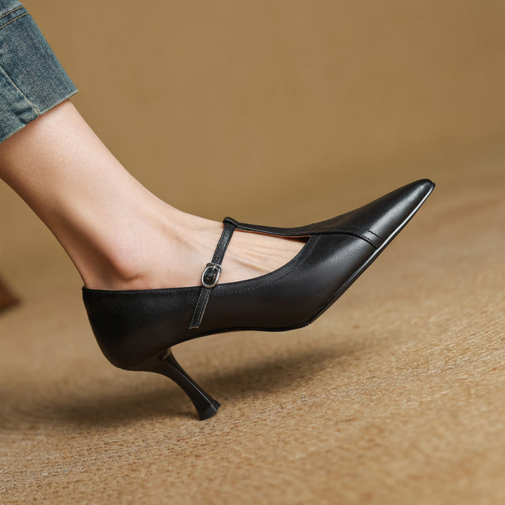 Aveline | Cuir T-Riemen Escarpins