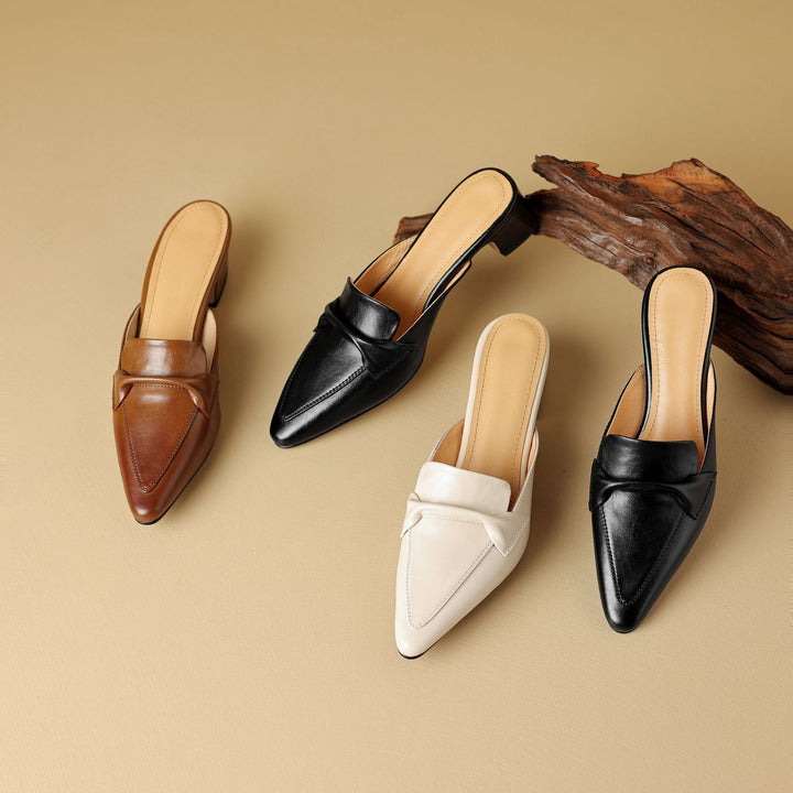 Anaïs | Mules en cuir à bout pointu