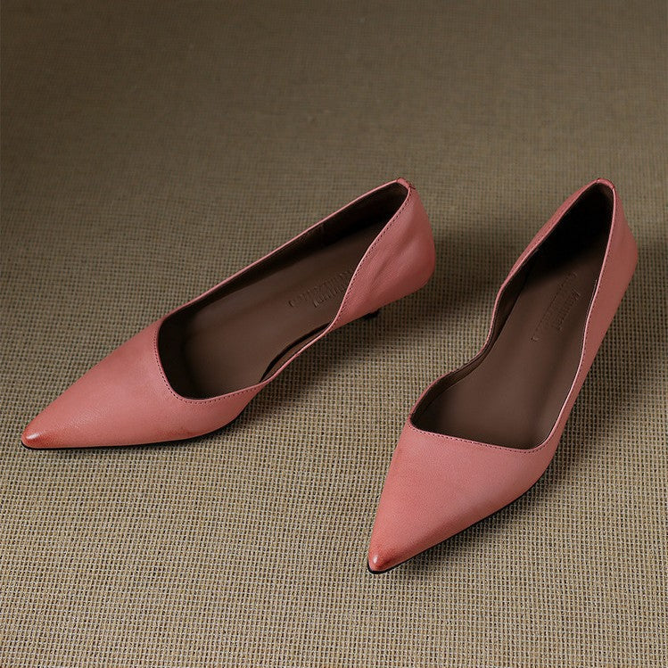 Arlette | Cuir Escarpins à Talon Kitten