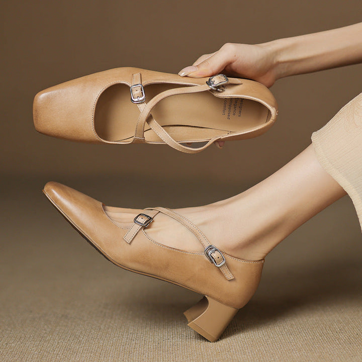 Béatrice | Leder Kitten Heels
