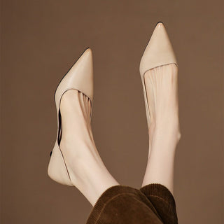 Arlette | Cuir Escarpins à Talon Kitten