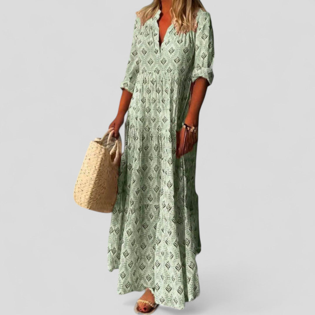 Marcilia | Robe maxi élégante à motif ethnique