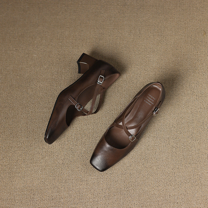 Béatrice | Leder Kitten Heels