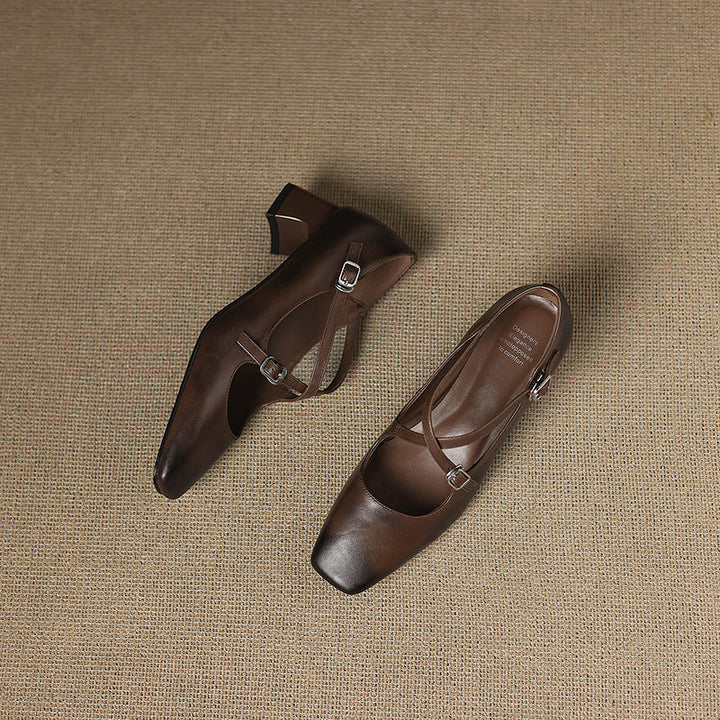 Béatrice | Leder Kitten Heels