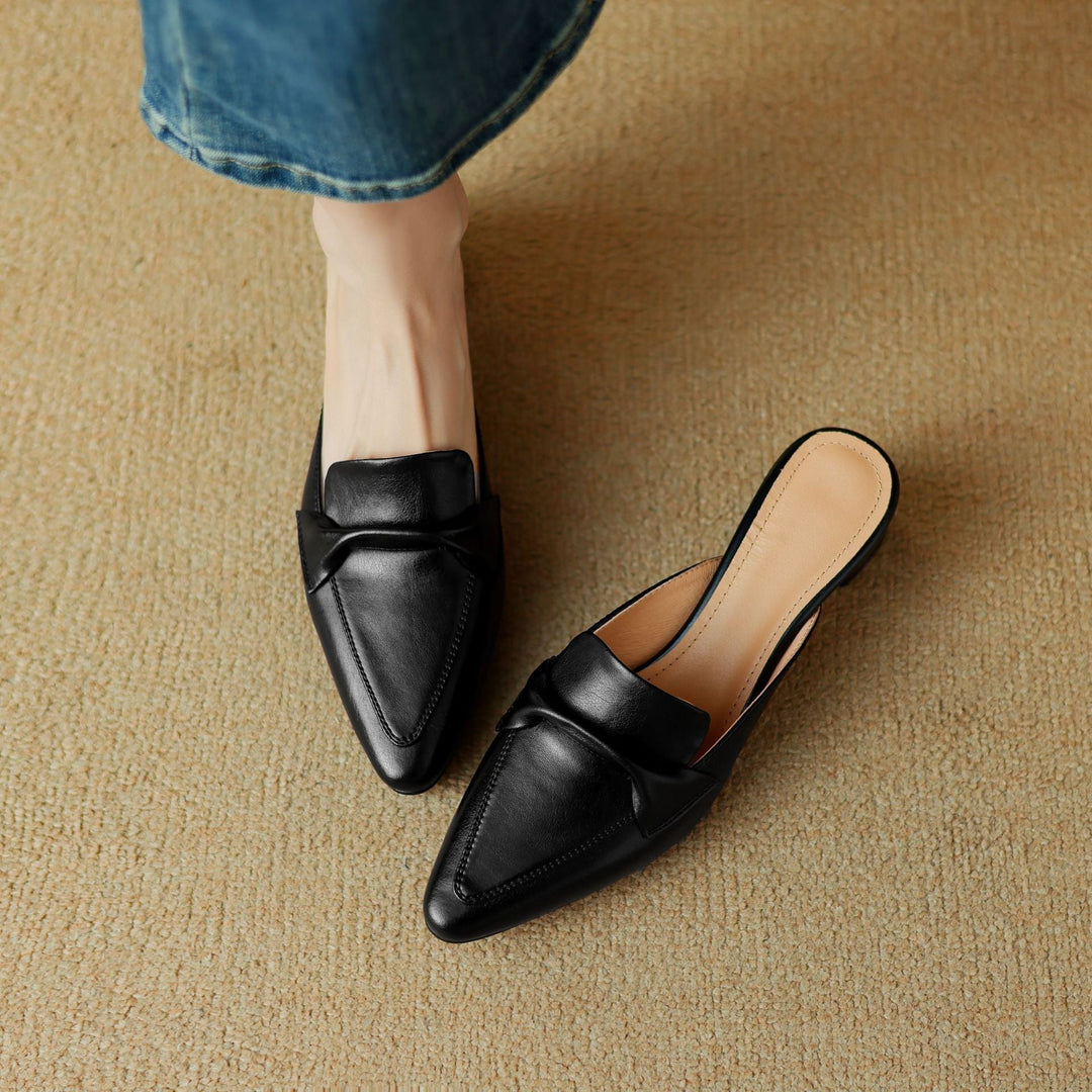 Anaïs | Mules en cuir à bout pointu