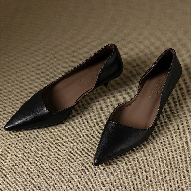 Arlette | Cuir Escarpins à Talon Kitten
