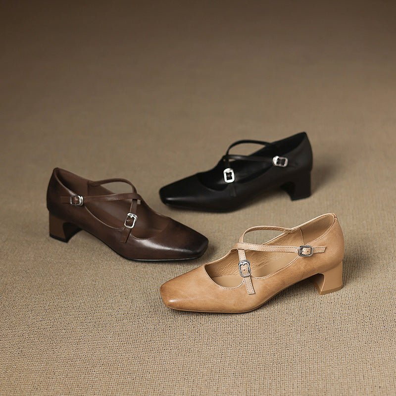 Béatrice | Leder Kitten Heels