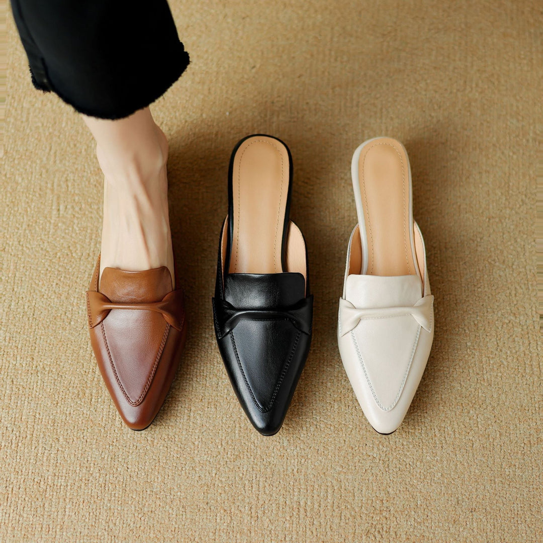 Anaïs | Mules en cuir à bout pointu