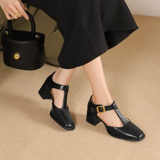 Marcele | T-Riemen Cuir Escarpins