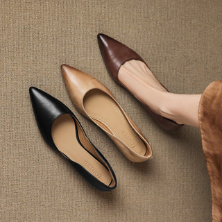 Andrée | Ballerines en Cuir Véritable