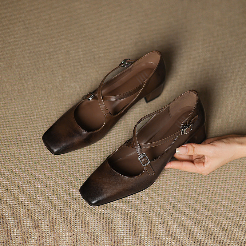 Béatrice | Leder Kitten Heels