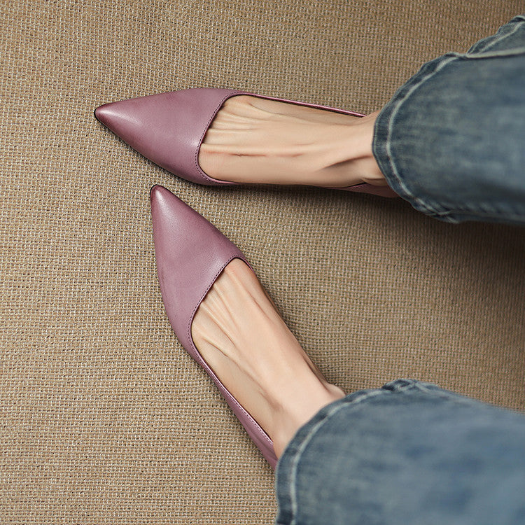 Arlette | Cuir Escarpins à Talon Kitten