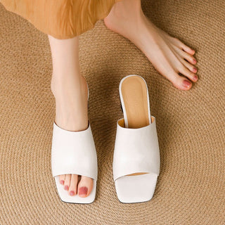Agnès | Mules à talons en cuir