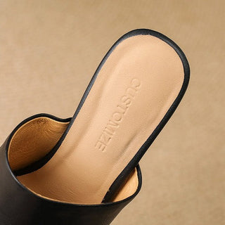 Agnès | Mules à talons en cuir