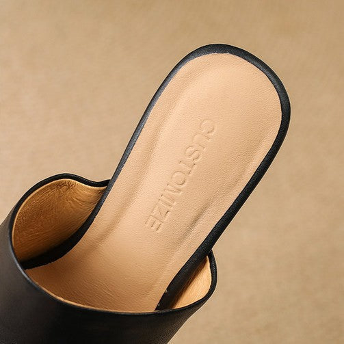Agnès | Mules à talons en cuir