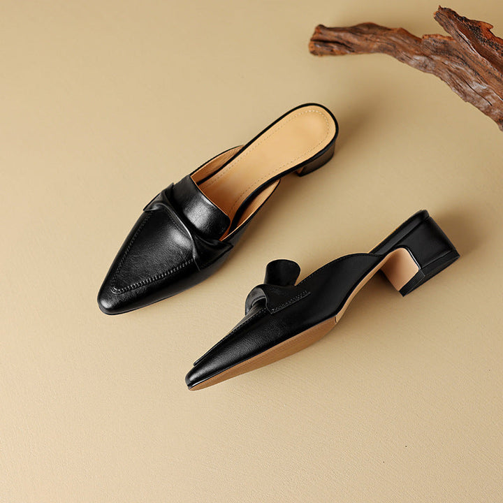 Anaïs | Mules en cuir à bout pointu