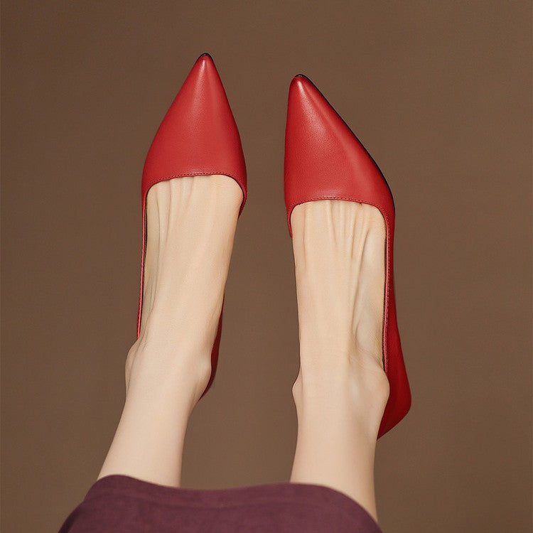 Arlette | Cuir Escarpins à Talon Kitten