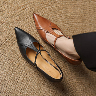 Aveline | Cuir T-Riemen Escarpins