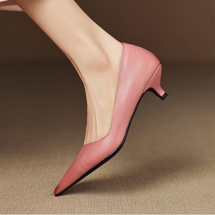 Arlette | Cuir Escarpins à Talon Kitten