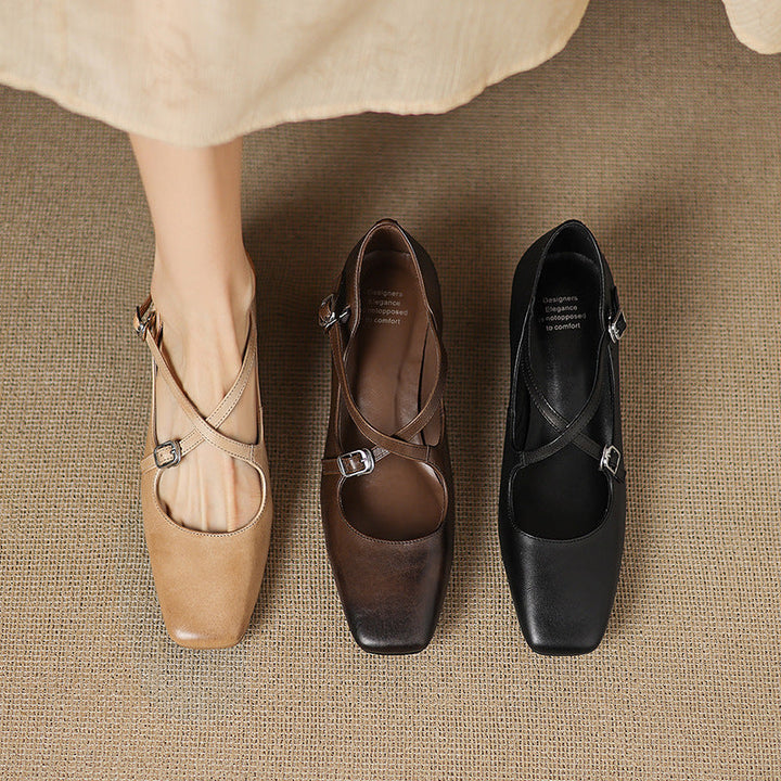 Béatrice | Leder Kitten Heels