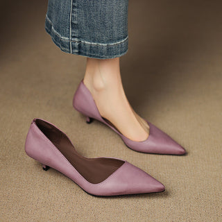 Arlette | Cuir Escarpins à Talon Kitten