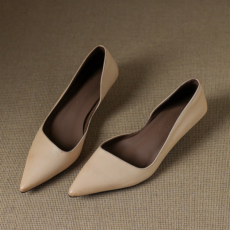 Arlette | Cuir Escarpins à Talon Kitten