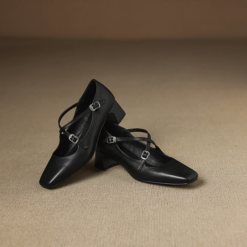 Béatrice | Leder Kitten Heels