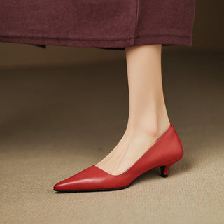 Arlette | Cuir Escarpins à Talon Kitten