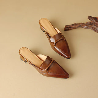 Anaïs | Mules en cuir à bout pointu