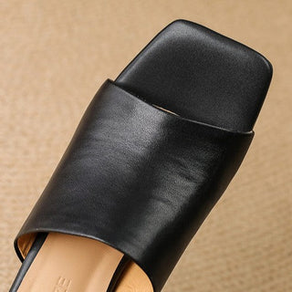 Agnès | Mules à talons en cuir
