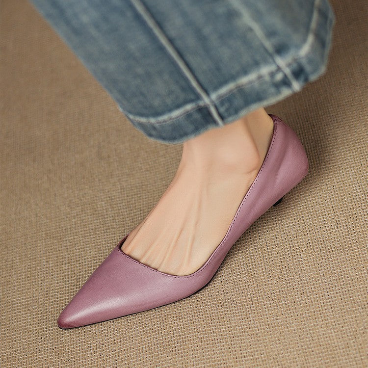 Arlette | Cuir Escarpins à Talon Kitten