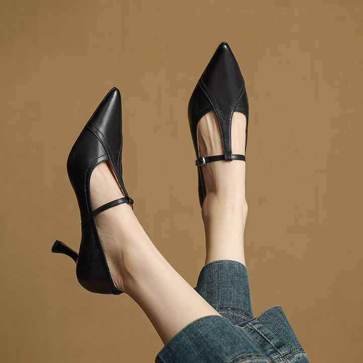 Aveline | Cuir T-Riemen Escarpins