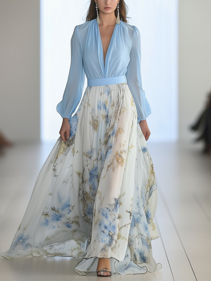 Éléonore | Robe longue fleurie élégante