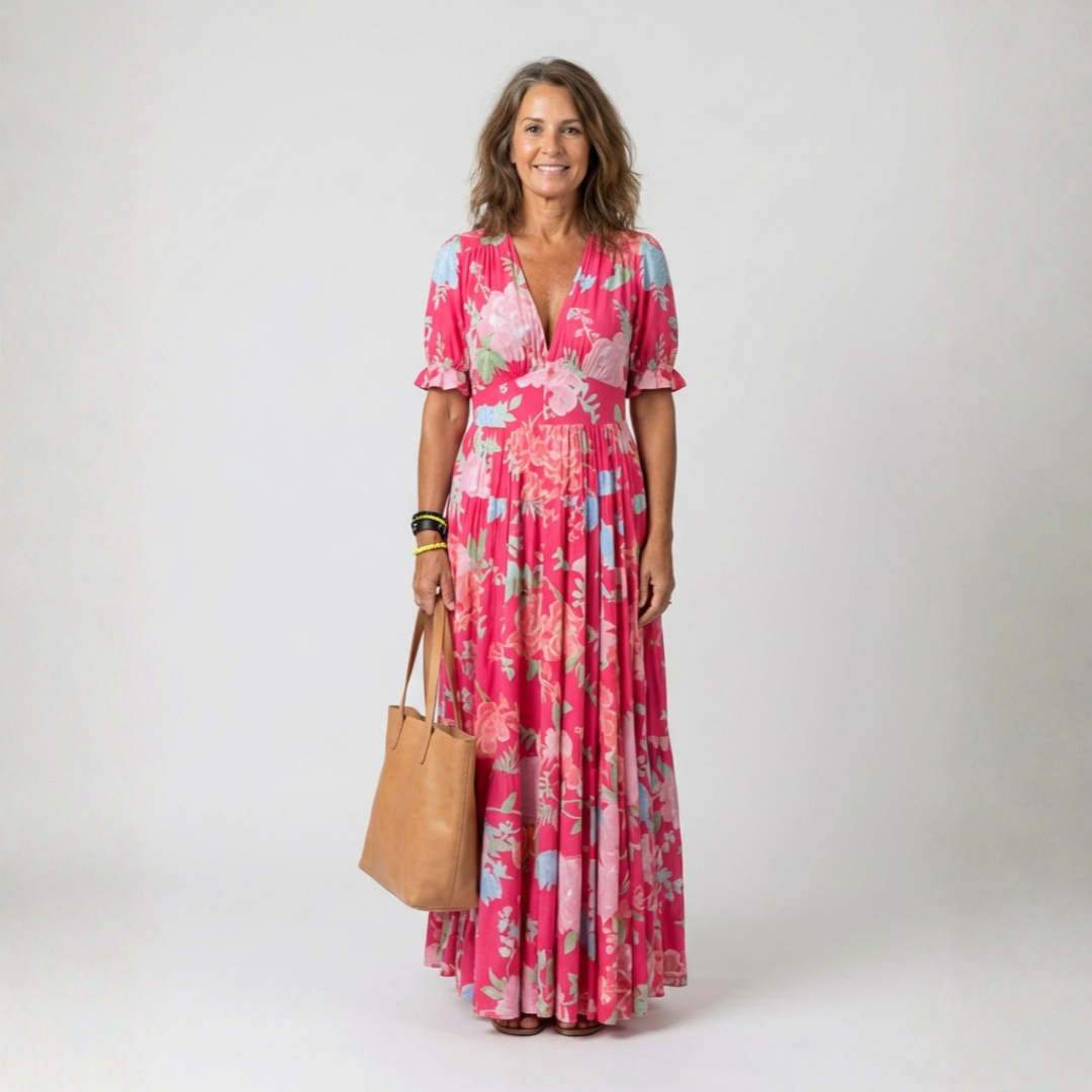 Léonie | Robe longue fluide fleurie