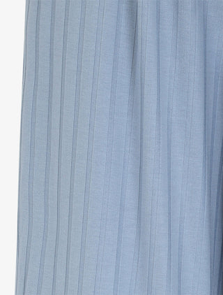 Pantalon côtelé taille haute coupe ample - Bleu
