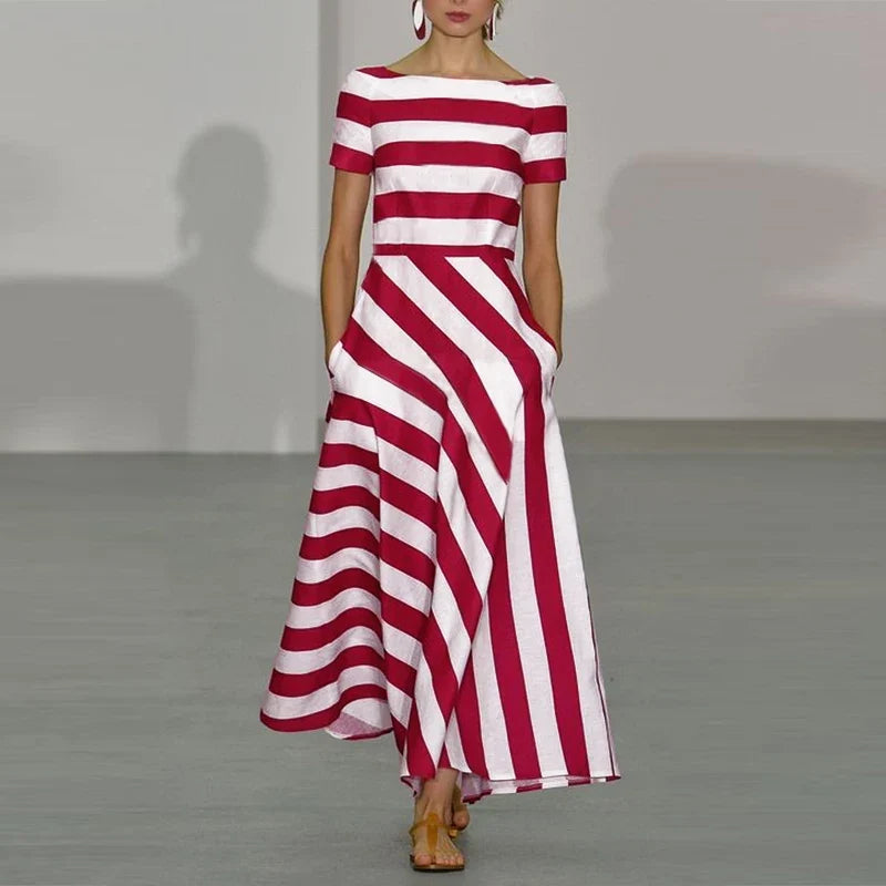 Marina | Robe maxi rayée élégante